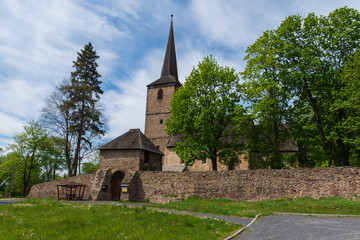 Fototapeta na wymiar Swierzawa - romanesque church Poland - Kaczawskie Mountains