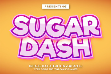 Editable text graphic style - sugar dash game logo