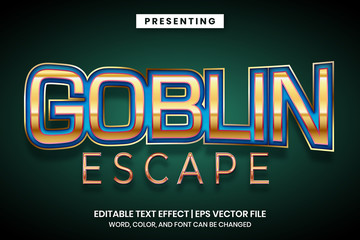 Goblin escape game title editable text effect