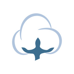 Fototapeta premium Cotton flower, vector design isolated on white background.