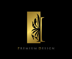 Elegant I Luxury Logo Icon, Vintage Negative Space Gold I Letter Logo Design. Perfect for fashion, Jewelry, Beauty Salon, Cosmetics, Spa, Wedding Logo, Letter Stamp, Hotel and Restaurant Logo.