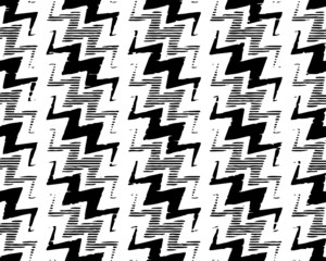 Full Seamless Modern Distressed Zigzag Pattern Vector. Classic Black and White Halftone Design Fabric Print Background illustration for textile.