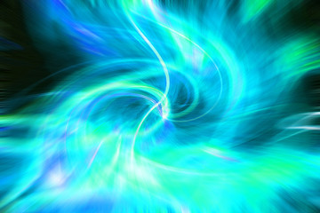 Cyan Fiber acceleration distortion vortex with long violet shadows and sense of abstract