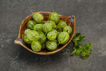 Fresh ripe green sweet gooseberry