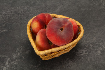 Sweet ripe tasty flat peach