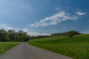 View for meadows and pasture land near Vigantice village