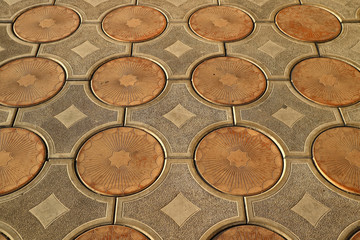 Classy Pattern of the pavement in downtown Yerevan, the Capital city of Armenia
