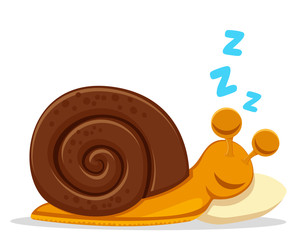 Round snail sleeping on a pillow on a white background © innafoto2017