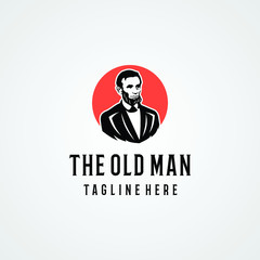 Old Man logo design. Awesome a old mansilhoutte. A old man logotype.
