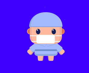 flat design little character vector,
nurse male