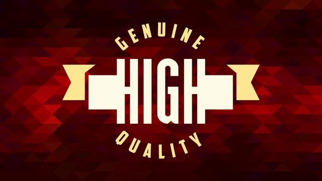 genuine high quality products for store advertisement with elegant modern letters on abstract background with triangle rubies