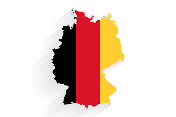 Germany vertical flag map on gray background, vector