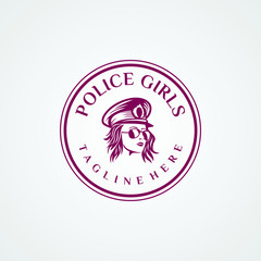 Police woman logo design. Awesome a police woman silhoutte. A police woman logotype.