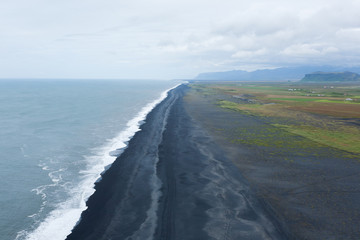 Reynisfjara lava beach view, south Iceland landscape