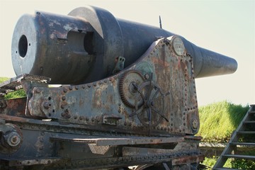 Old cannon in Sveaborg fortress in Helsinki, Finland