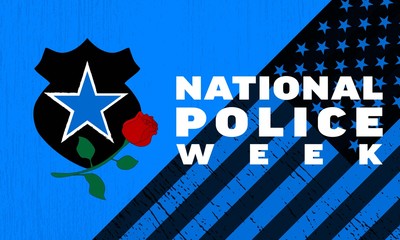 National Police Week background. Poster, card, banner and background