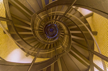Spiral staircase in an old tower.
