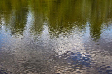 Fototapeta na wymiar Beautiful water surface with a fast flow