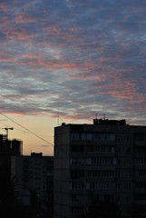 sunset in the city