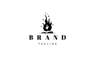 Vector logo on which an abstract image of a campfire.