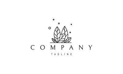 Vector logo on which an abstract image of large leaves in the form of trees.