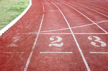 Background of running track surface with track numbers