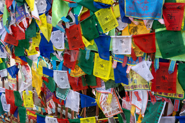 prayer flags in khurul in Elista
