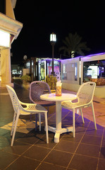 table and chairs in a restaurant cafe ice cream egypt coffee evening