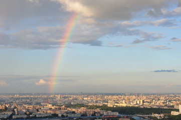 Naklejka na ściany i meble rainbow in the city