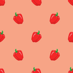 Red paprika pepper seamless pattern background.