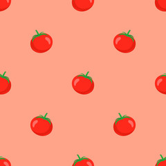 Red tomatoes seamless pattern background.