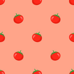 Red tomatoes seamless pattern background.