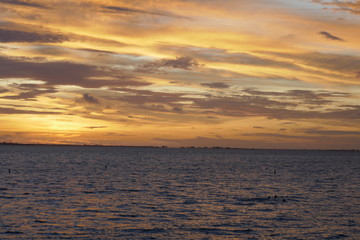 Cloudy Sunset at the ocean