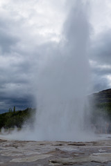 Strokkur geyser eruption. Geysir geyser view, Iceland