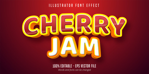 Cherry Jam text, 3d editable font effect