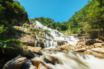 Fototapeta na wymiar MAE YA Waterfall,the biggest waterfall and beautiful in northern of Thailand