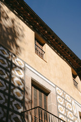 Facade contemporary architecture, vintage building.