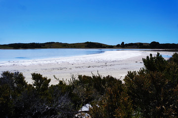 White shore of the salt lake