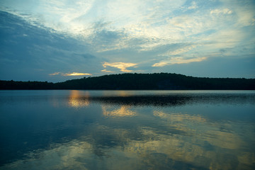 sunset over the river