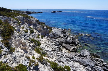 Rocky coast of the sea