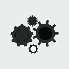 Set of gears of different sizes, background, logo, emblem, technology, industry, details vector illustration
