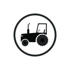 tractor icon in a circle, emblem, logo, business, agro-industry, services vector illustration
