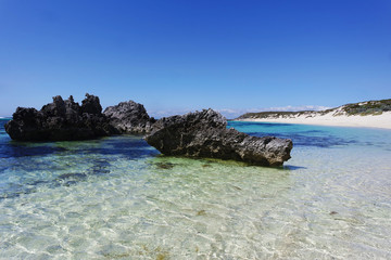 Clear water on the shore