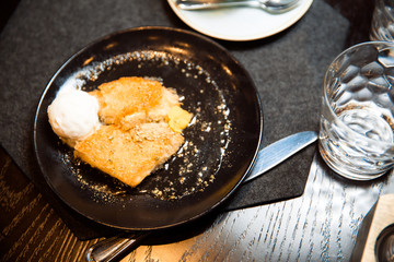 Crispy pastry dessert.