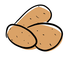 SIMPLE VECTOR ILLUSTRATION OF POTATOES