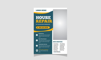 Handyman home repair flyer Template
