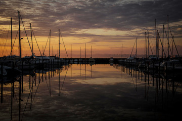 The beautiful sunrise in Denmark