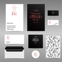 Illustration with an alternative way of brewing coffee. Alternative coffee brewing methods sketch.