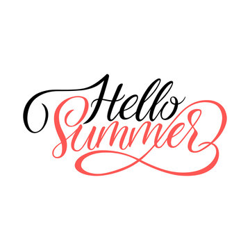 Hello summer lettering