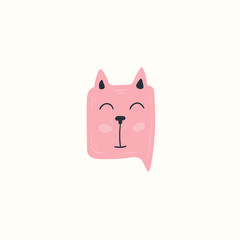 Cat. Animal character. Work at home, coworking space, concept vector illustration. For poster design, kids print, greeting card, social media post, cards, textile. Scandinavian style.